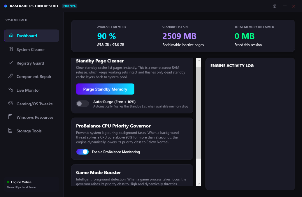 Ram Raiders TuneUp Dashboard