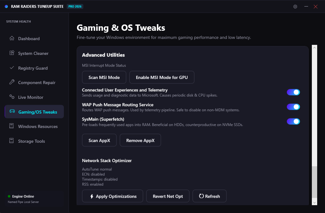 Ram Raiders TuneUp Gaming Tweaks